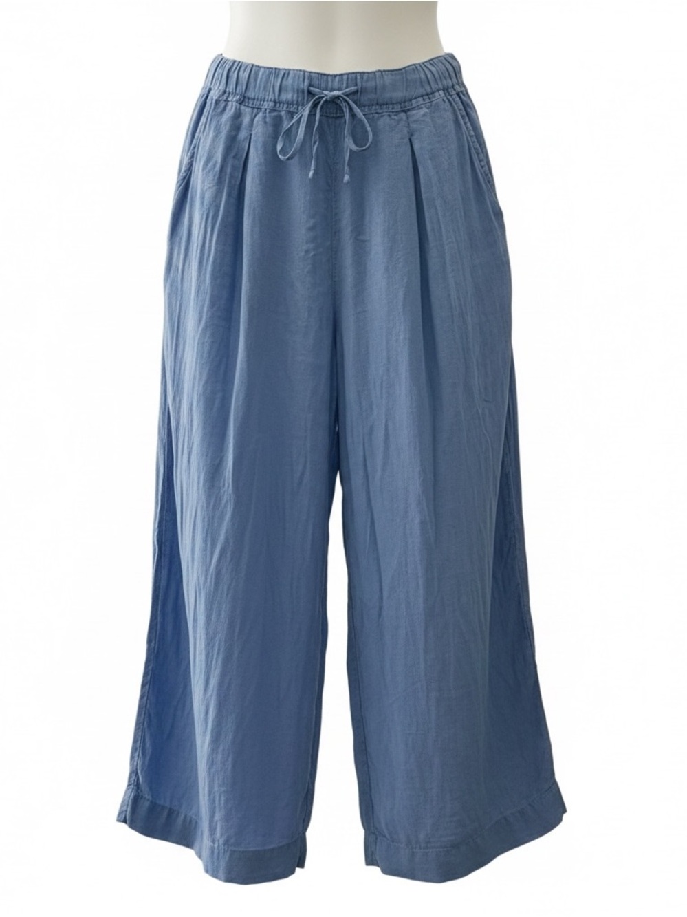 Velvet by Graham & Spencer light Blue Wide-Leg Drawstring Pants
